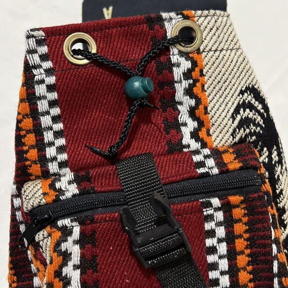 LUCAS Southwest Blanket Small Backpack Woven Red Orange Embroidered KEELA - Picture 11 of 12
